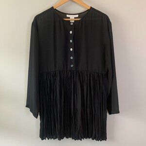 The Limited Vintage Black Sheer Long Sleeve Babydoll Tunic Mini Dress Women’s S